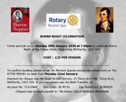 Burns Supper booking details